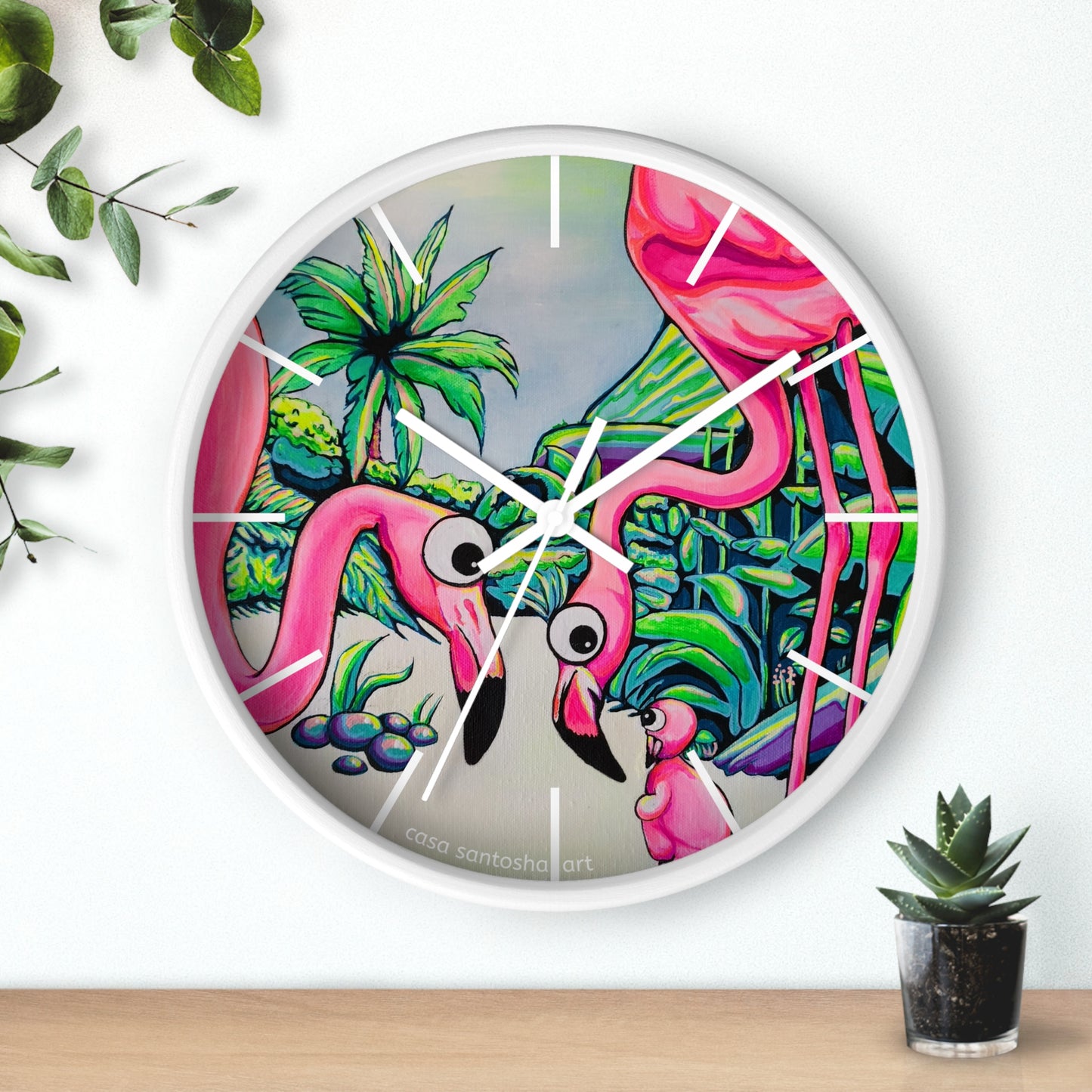 Cyclops Flamingo Family Pop Art Wall Clock