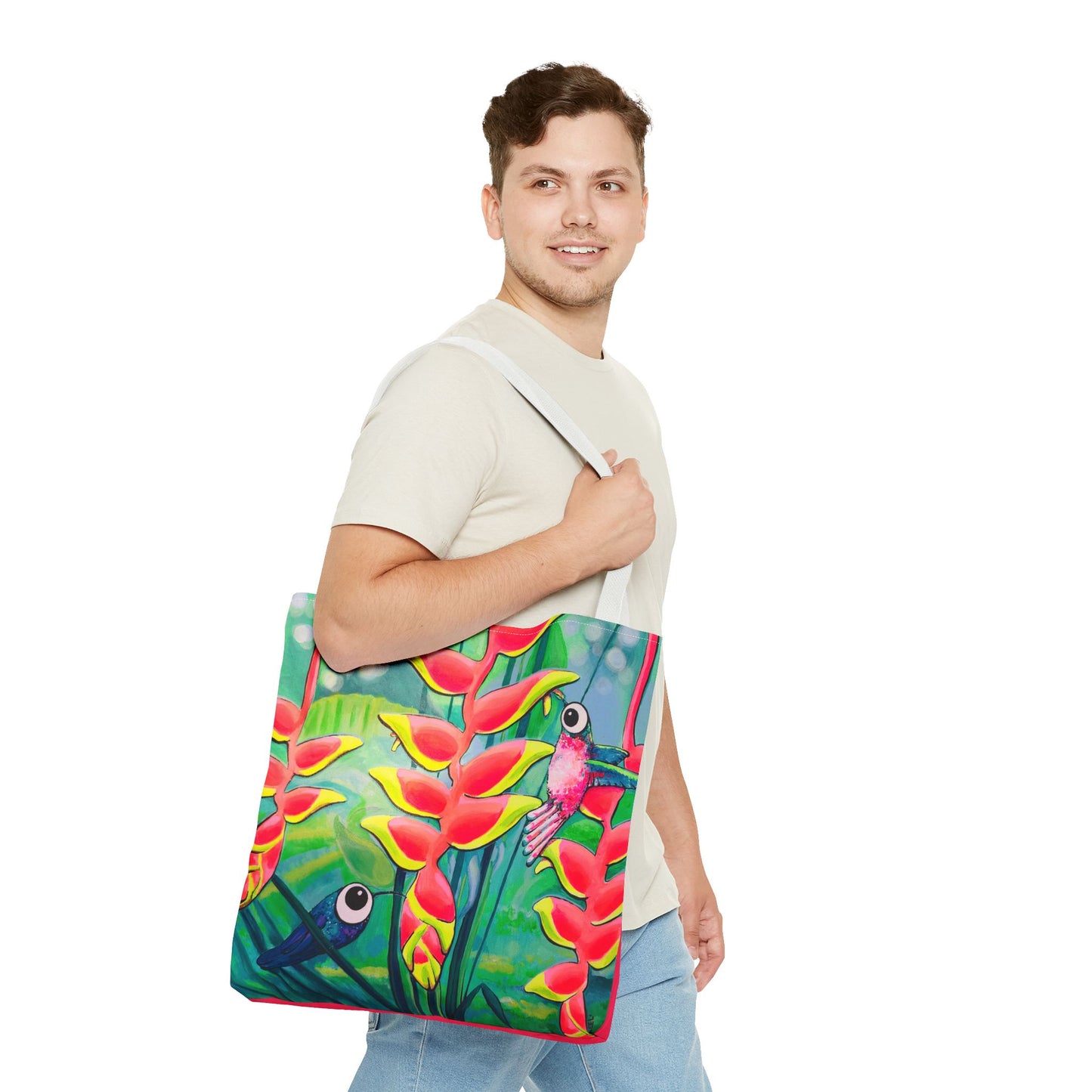 Premium Cyclops Hummingbirds Tote Bag, Original Artist Design, Reusable Shopping Tote,  Eco-Friendly