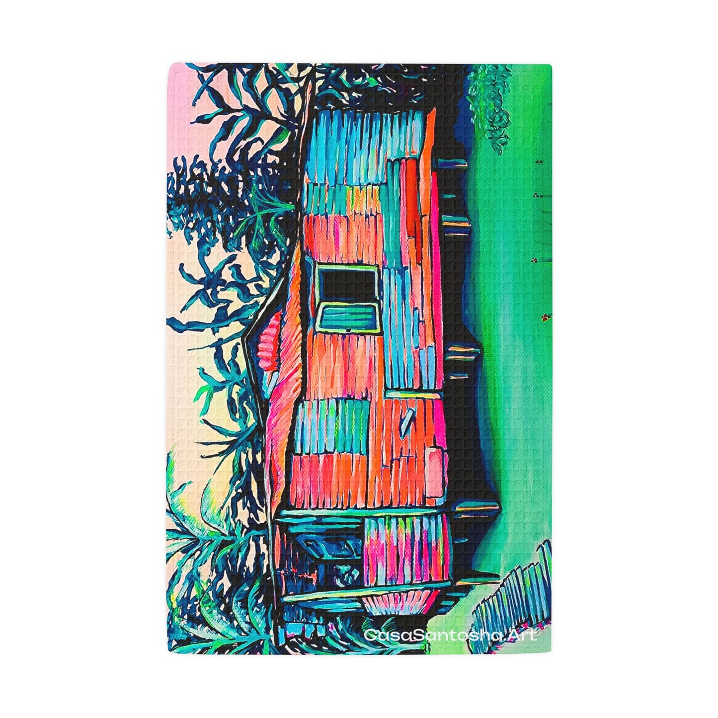 Luis Russell House Bocas Waffle Weave Kitchen Hand Towel