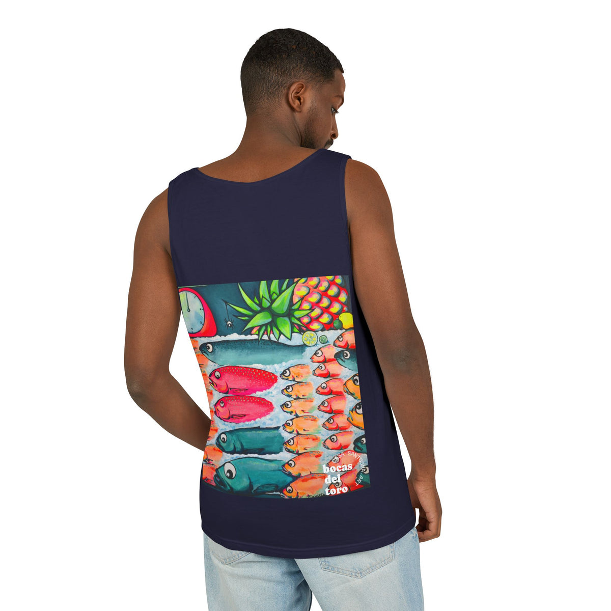 Unisex Neon Cabo Fish Market Tank Top