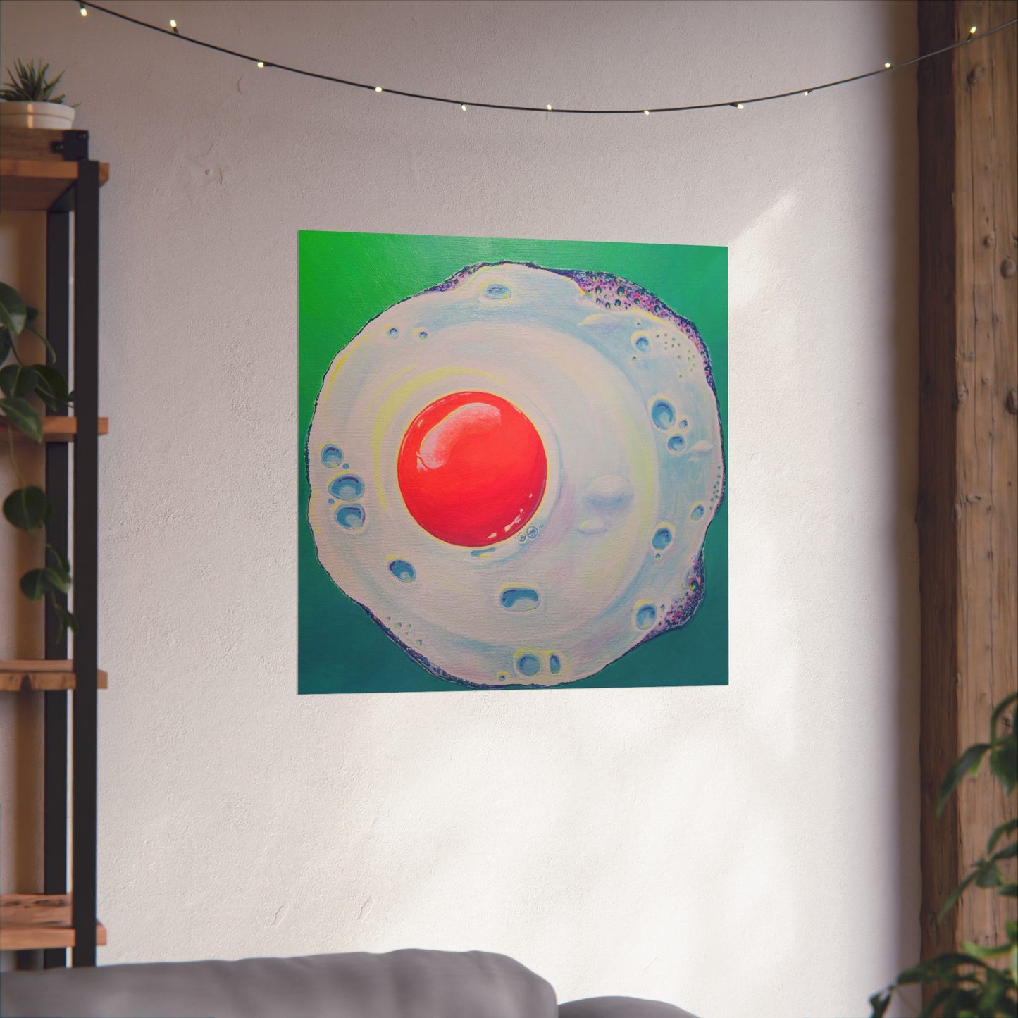 Neon Fried Egg Giclée Art Poster