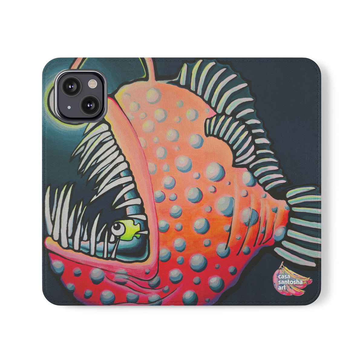 Cyclops Anglerfish Flip Phone Case – Wallet Cover with Card Slots