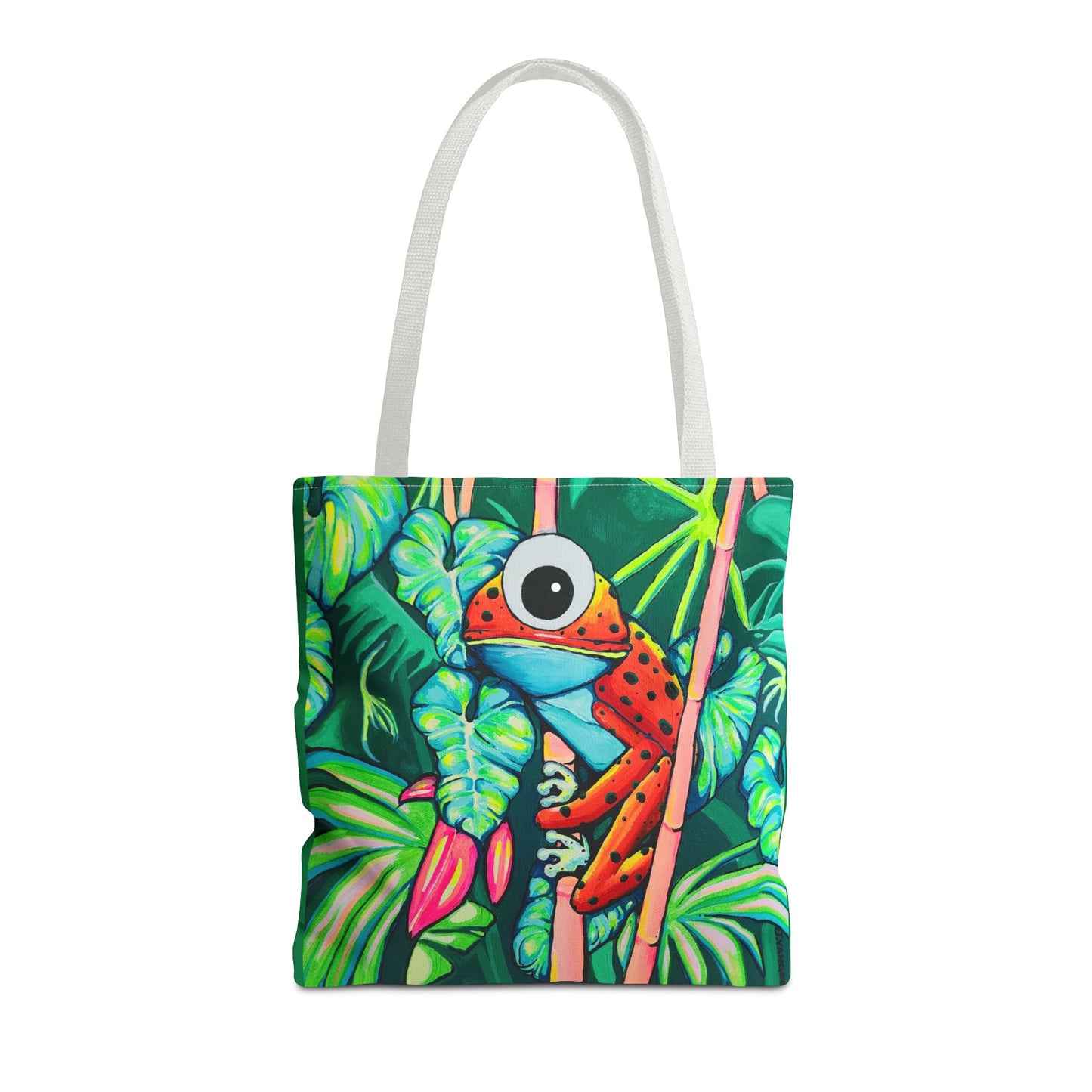 Premium Cyclops Red Frog Tote Bag, Original Artist Design, Reusable Shopping Tote, Eco-Friendly