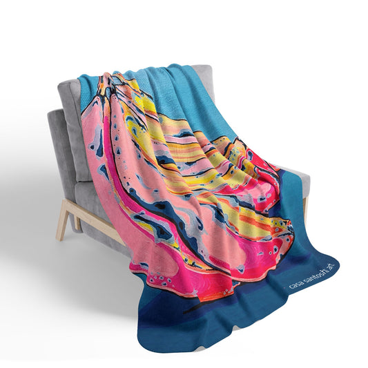 Neon Bananas Fleece Sherpa Blanket