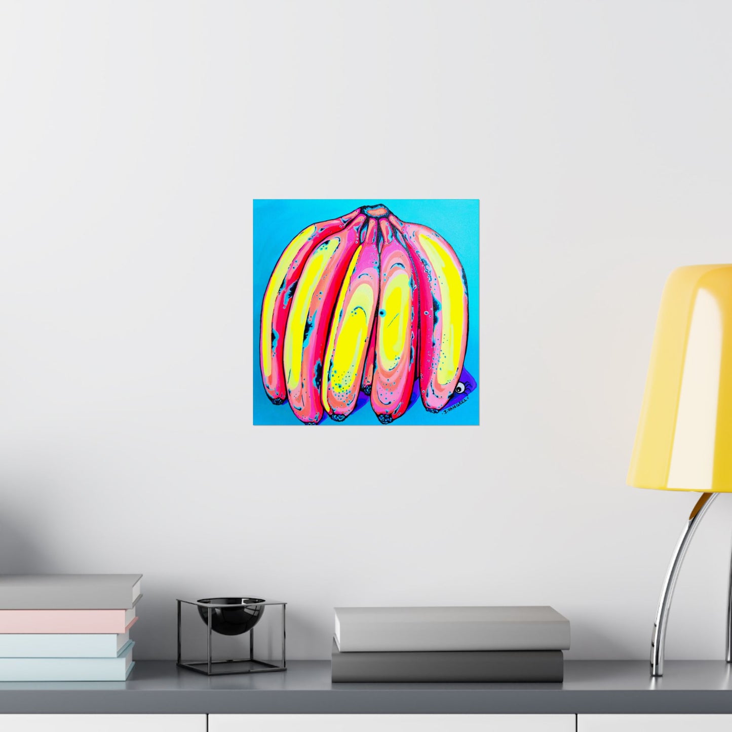 Neon Fat Bananas Giclée Art Poster