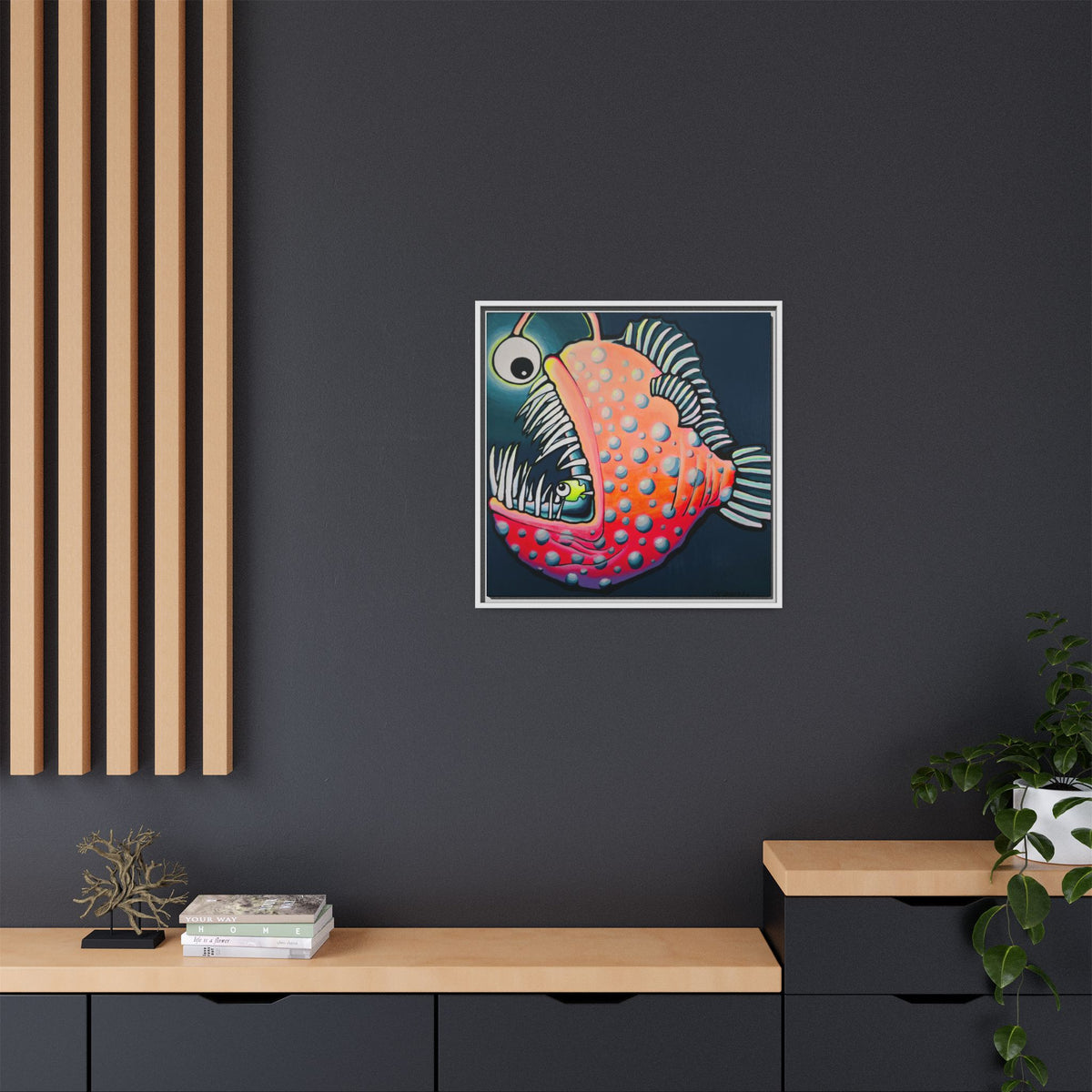 Framed Cyclops Anglerfish Canvas Wall Art