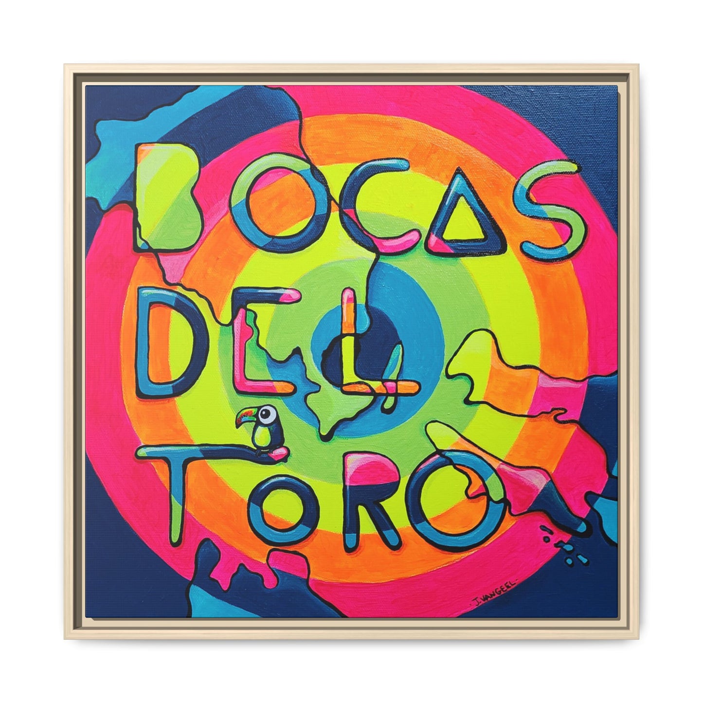 Framed Bocas Del Toro Islands Canvas Print
