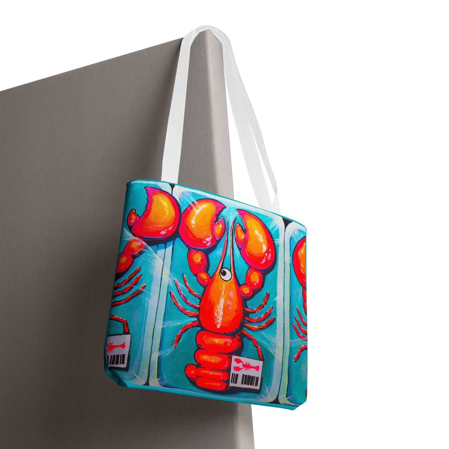 Premium Neon Lobster Tote Bag, Original Artist Design, Reusable Shopping Tote,  Eco-Friendly