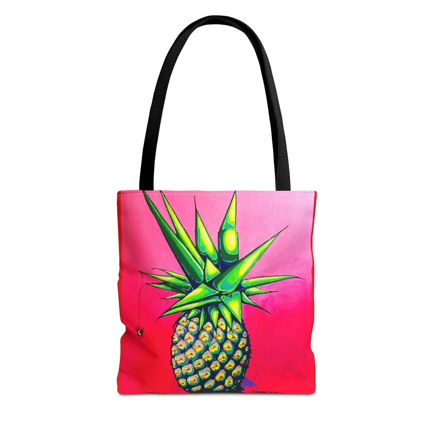 Premium Neon Pineapple Tote Bag, Original Artist Design, Reusable Shopping Tote, Eco-Friendly