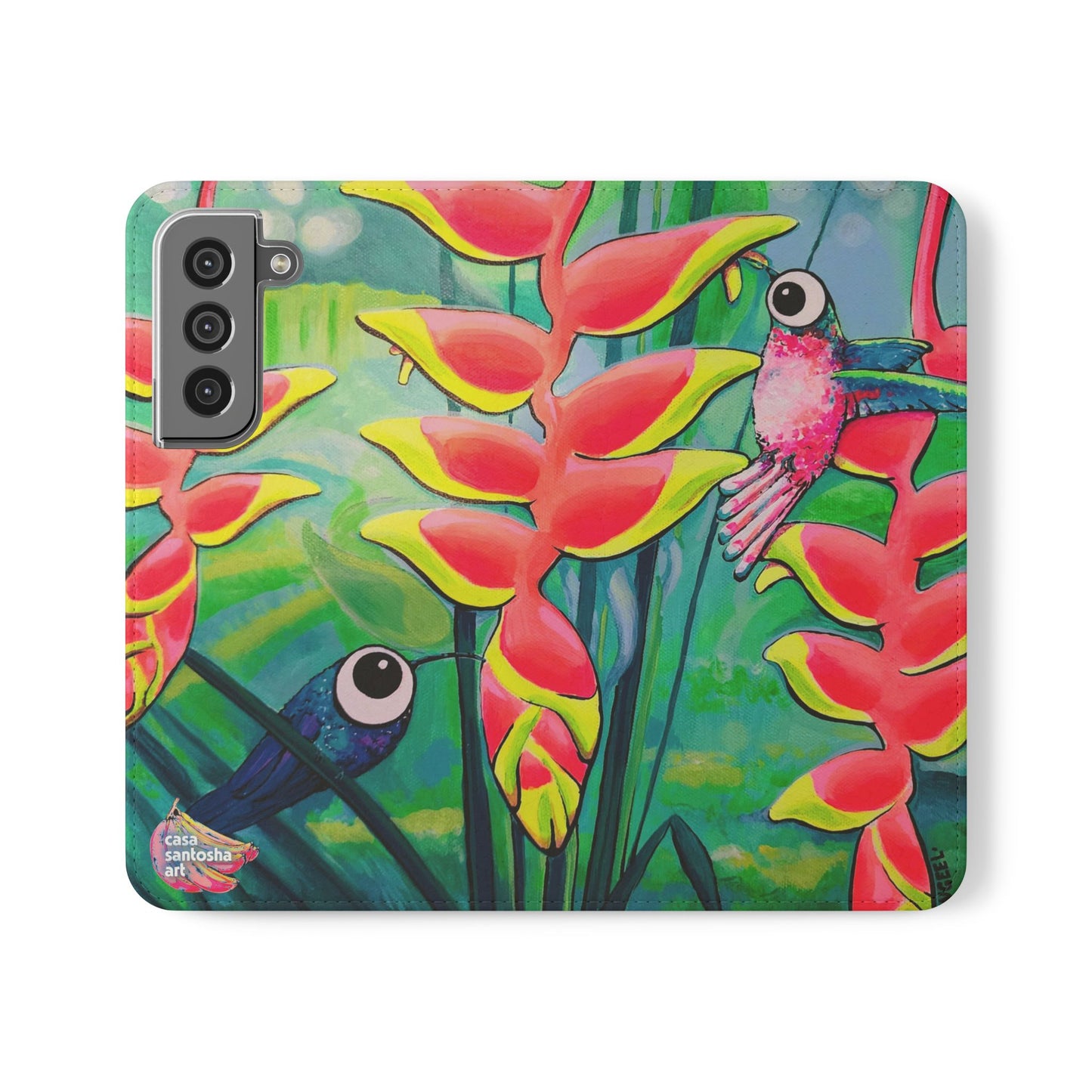 Cyclops Hummingbirds Flip Phone Case – Wallet Cover with Card Slots