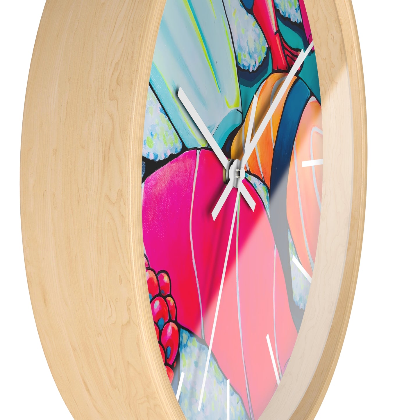 Horloge murale néon Sushi Pop Art