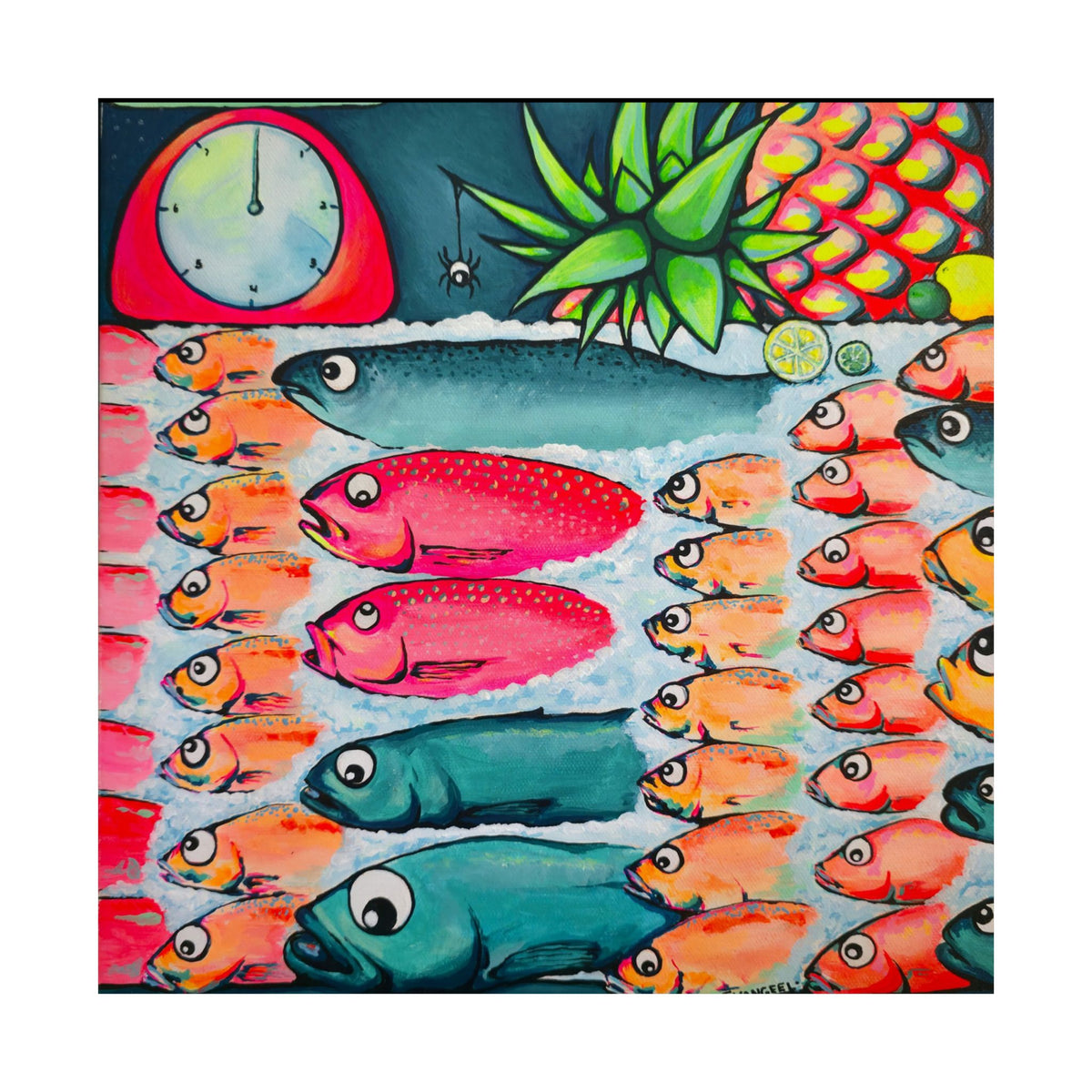 Neon Cabo Fish Market Giclée Art Poster