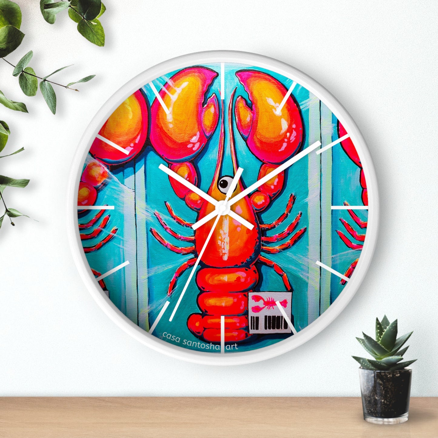 Fresh Neon Lobster Pop Art Wall Clock
