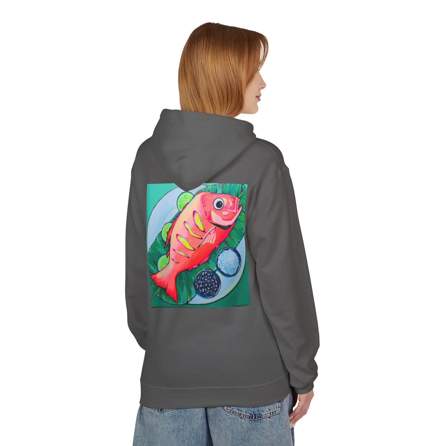 Unisex Neon Fried Fish Soft Hoodie