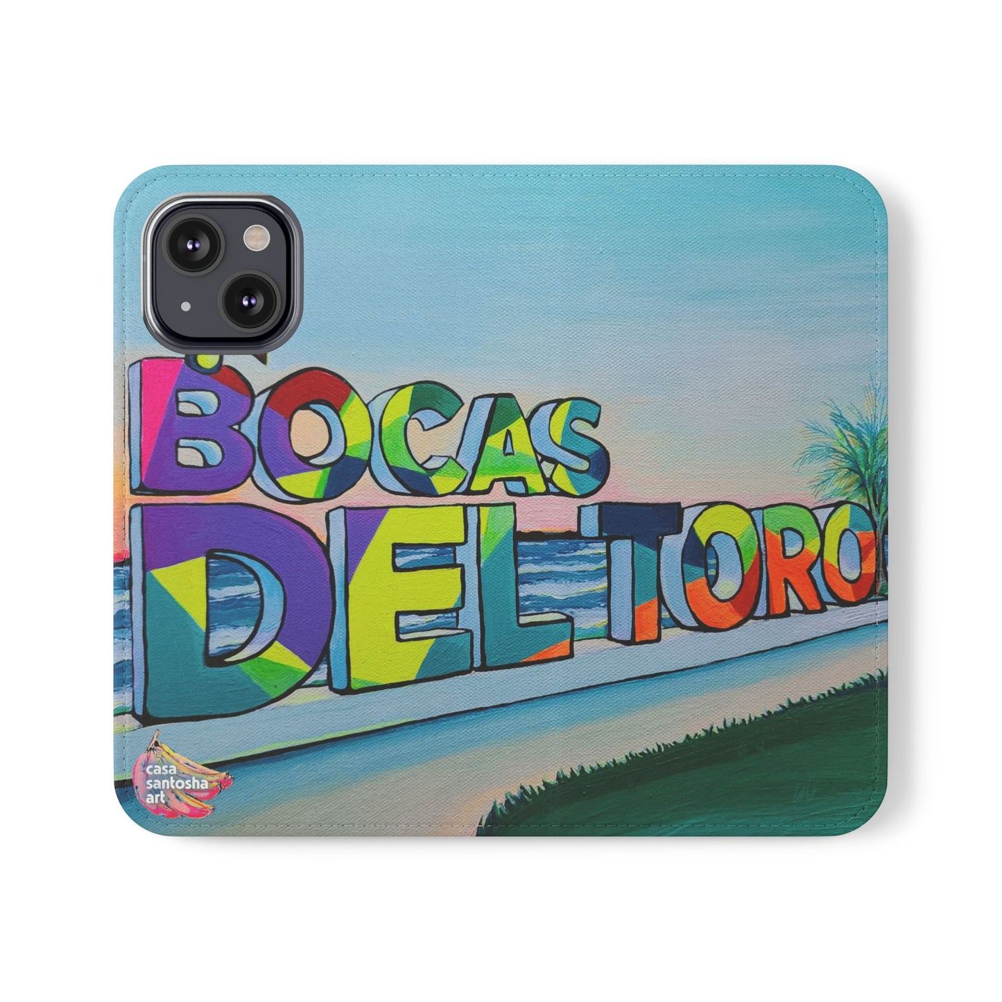 Bocas Del Toro Sign Flip Phone Case – Wallet Cover with Card Slots