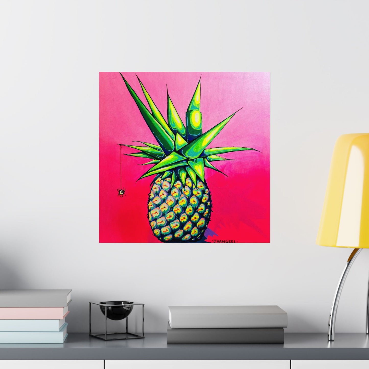 Neon Pineapple Giclée Art Poster