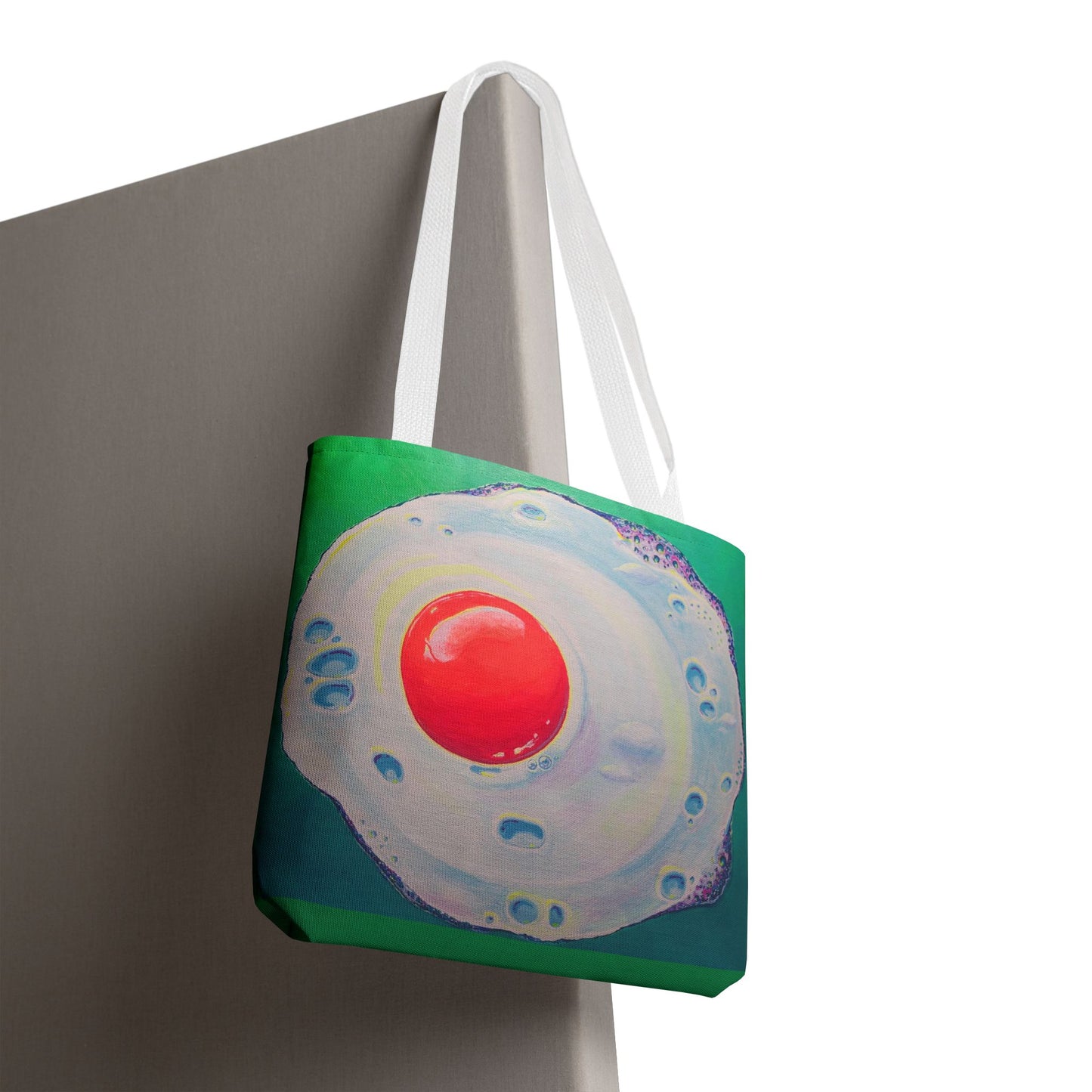 Premium Neon Fried Egg Tote Bag, Original Artist Design, Reusable Shopping Tote,  Eco-Friendly