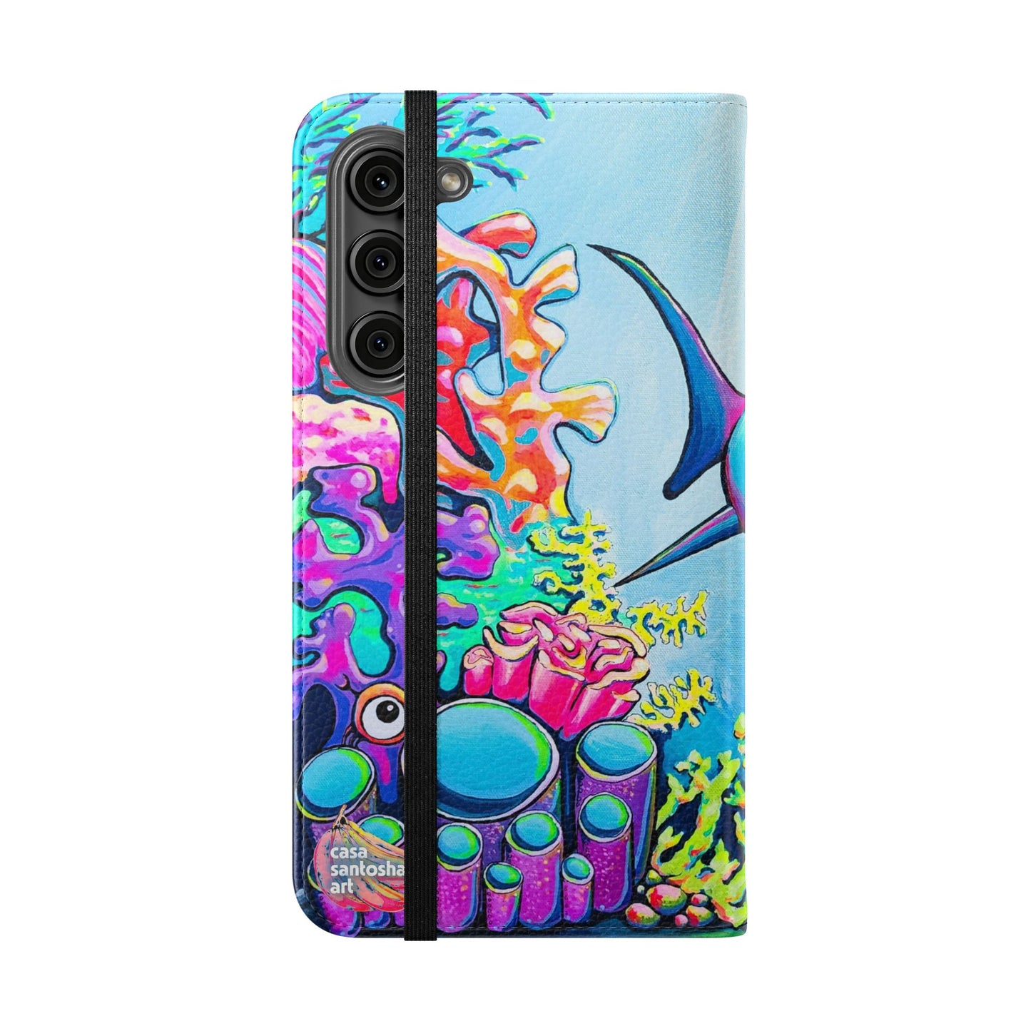 Cyclops Shark Flip Phone Case – Wallet Cover with Card Slots