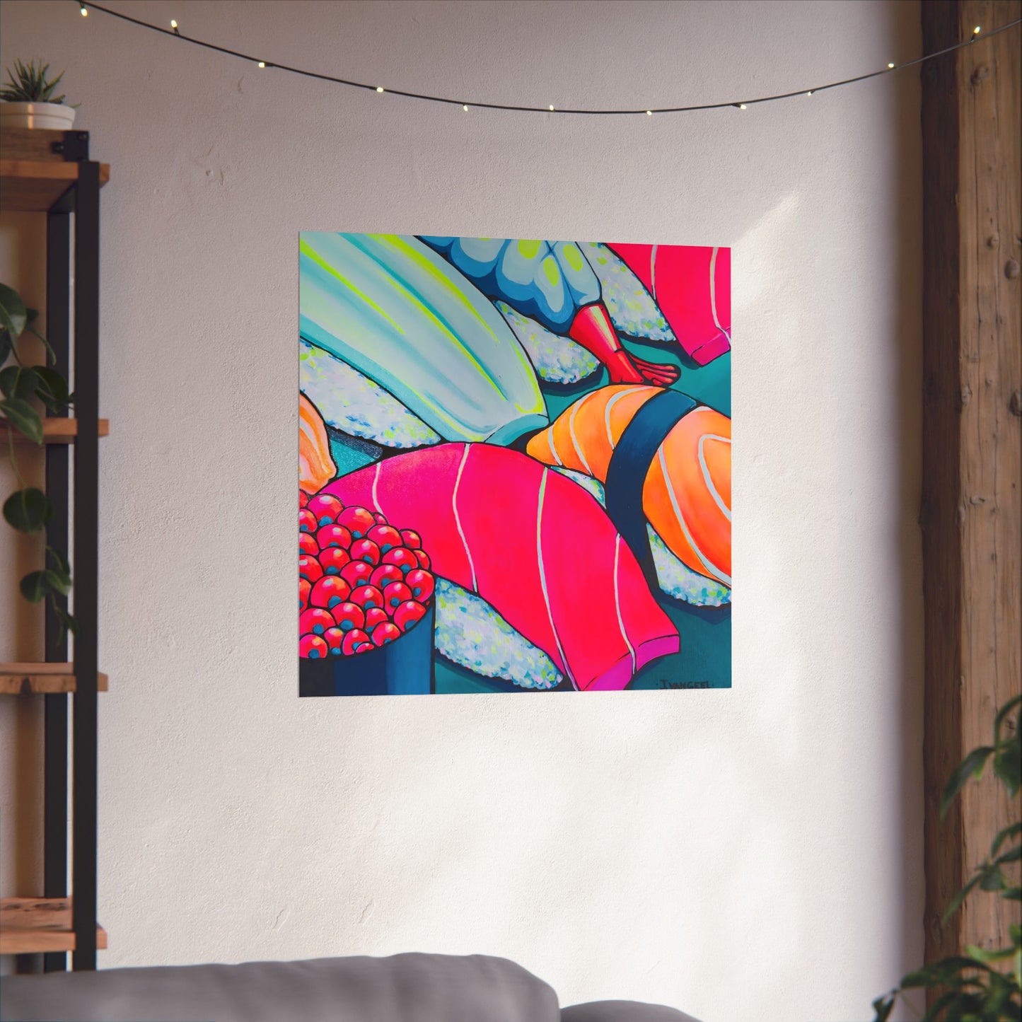 Affiche d'art Giclée Sushi Néon
