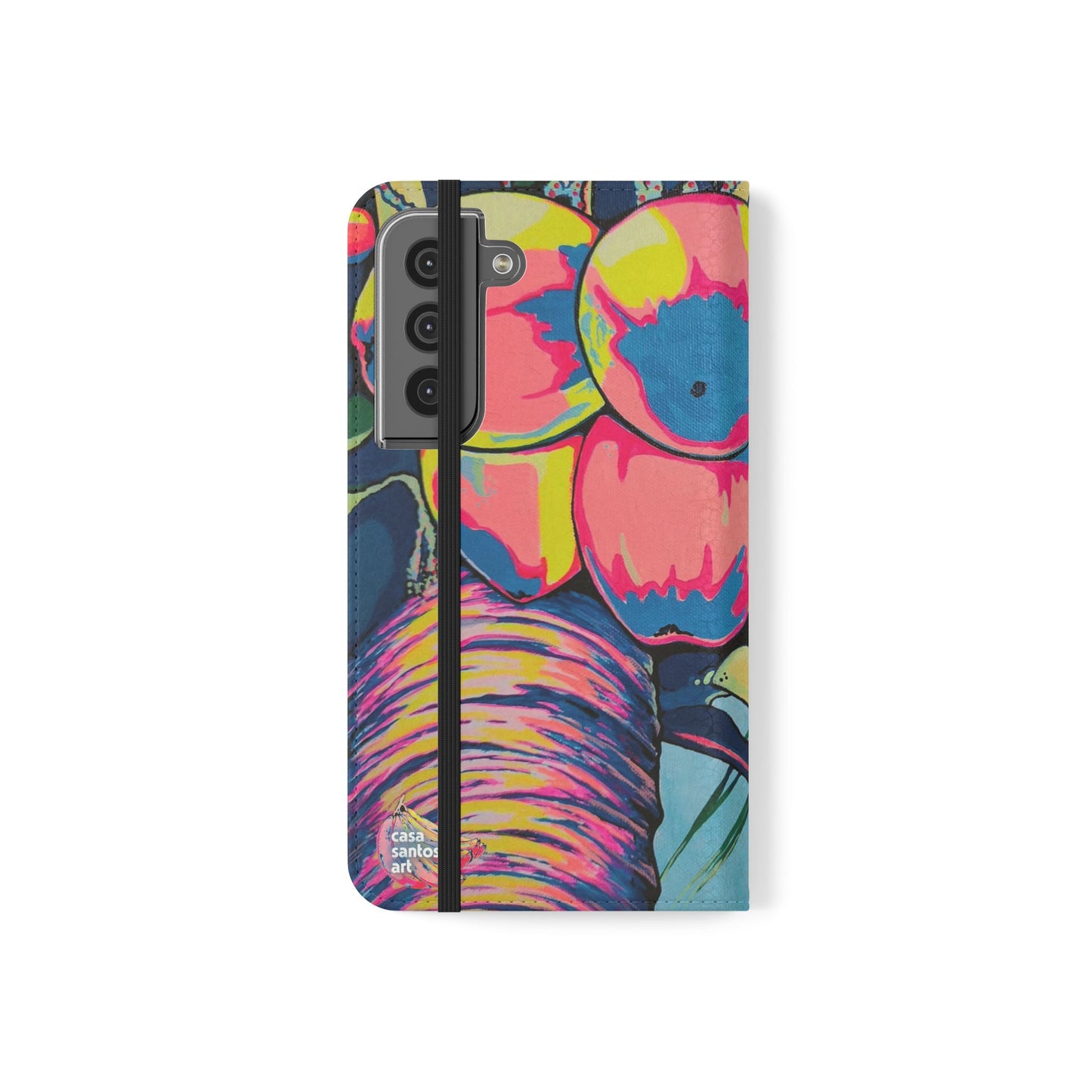 Neon Coconuts Flip Phone Case – Wallet Cover with Card Slots