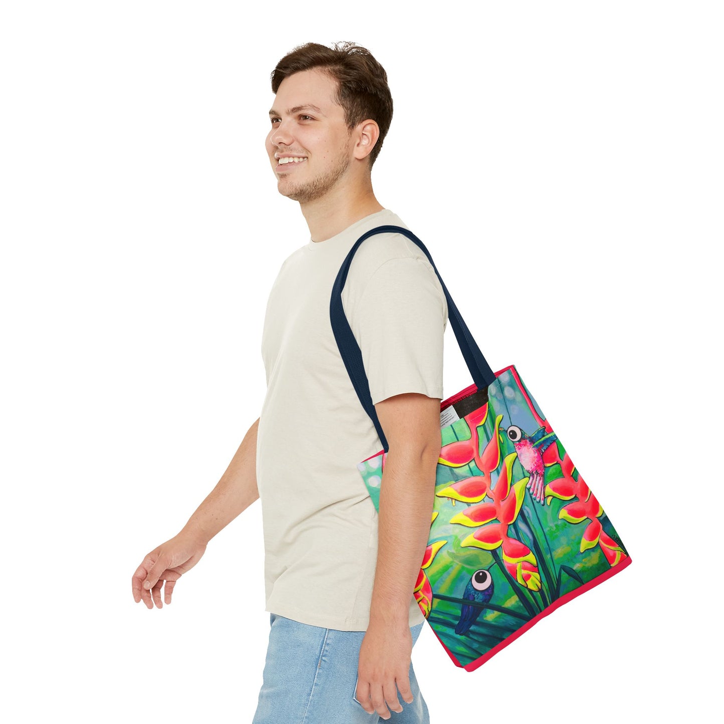 Premium Cyclops Hummingbirds Tote Bag, Original Artist Design, Reusable Shopping Tote,  Eco-Friendly