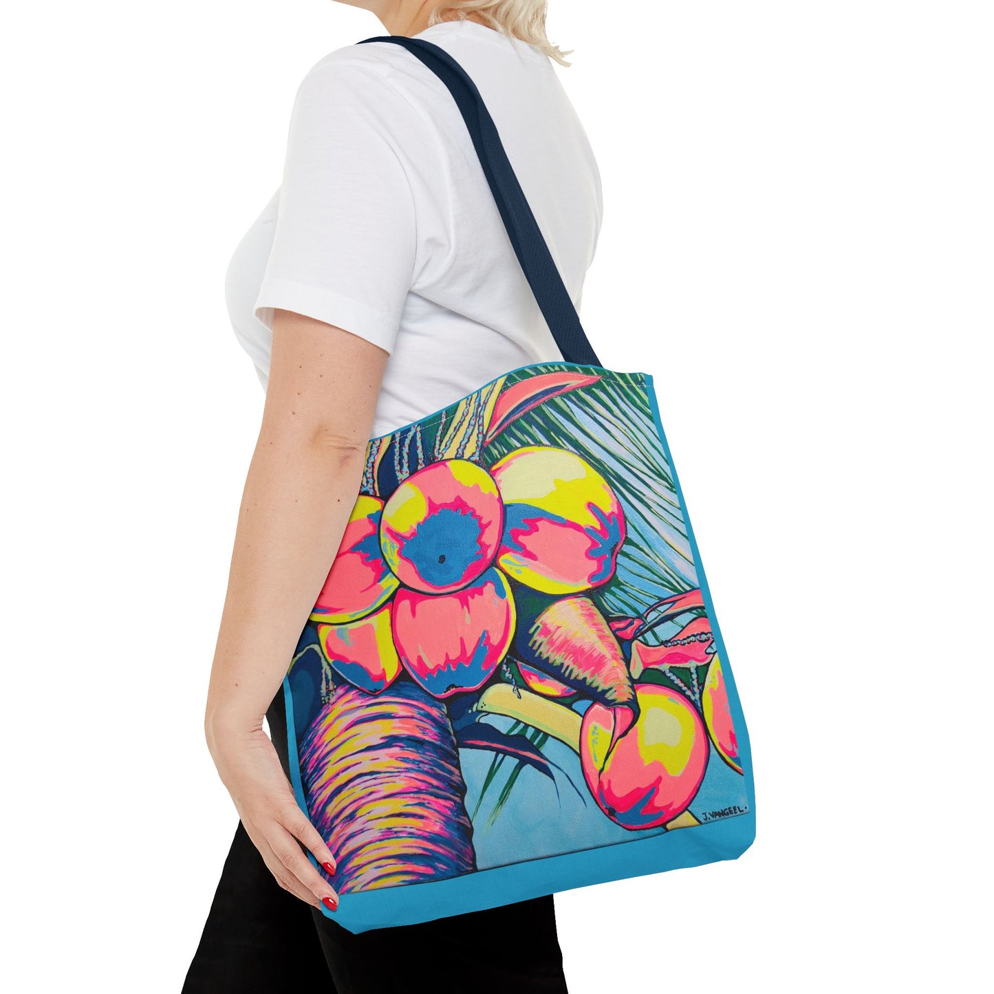 Premium Neon Coconuts Tote Bag, Original Artist Design, Reusable Shopping Tote, Eco-Friendly