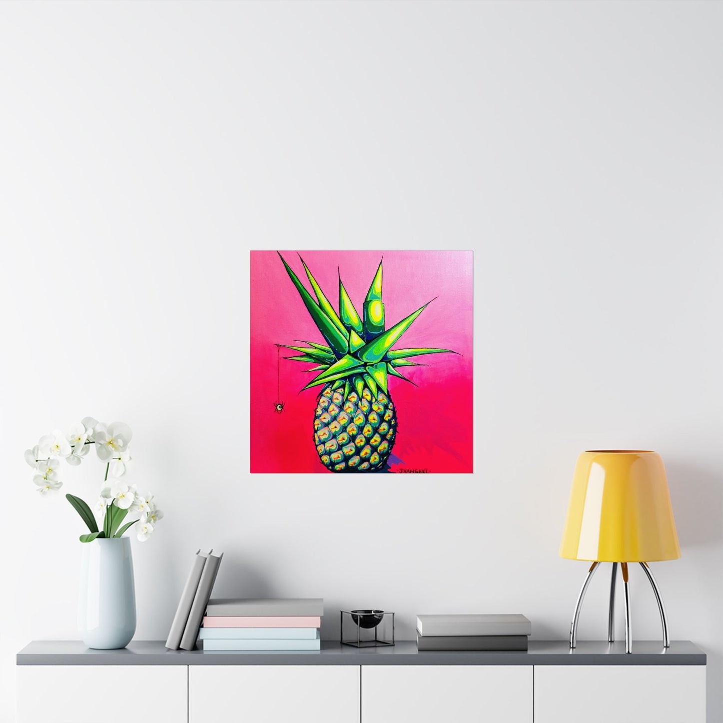 Neon Pineapple Giclée Art Poster