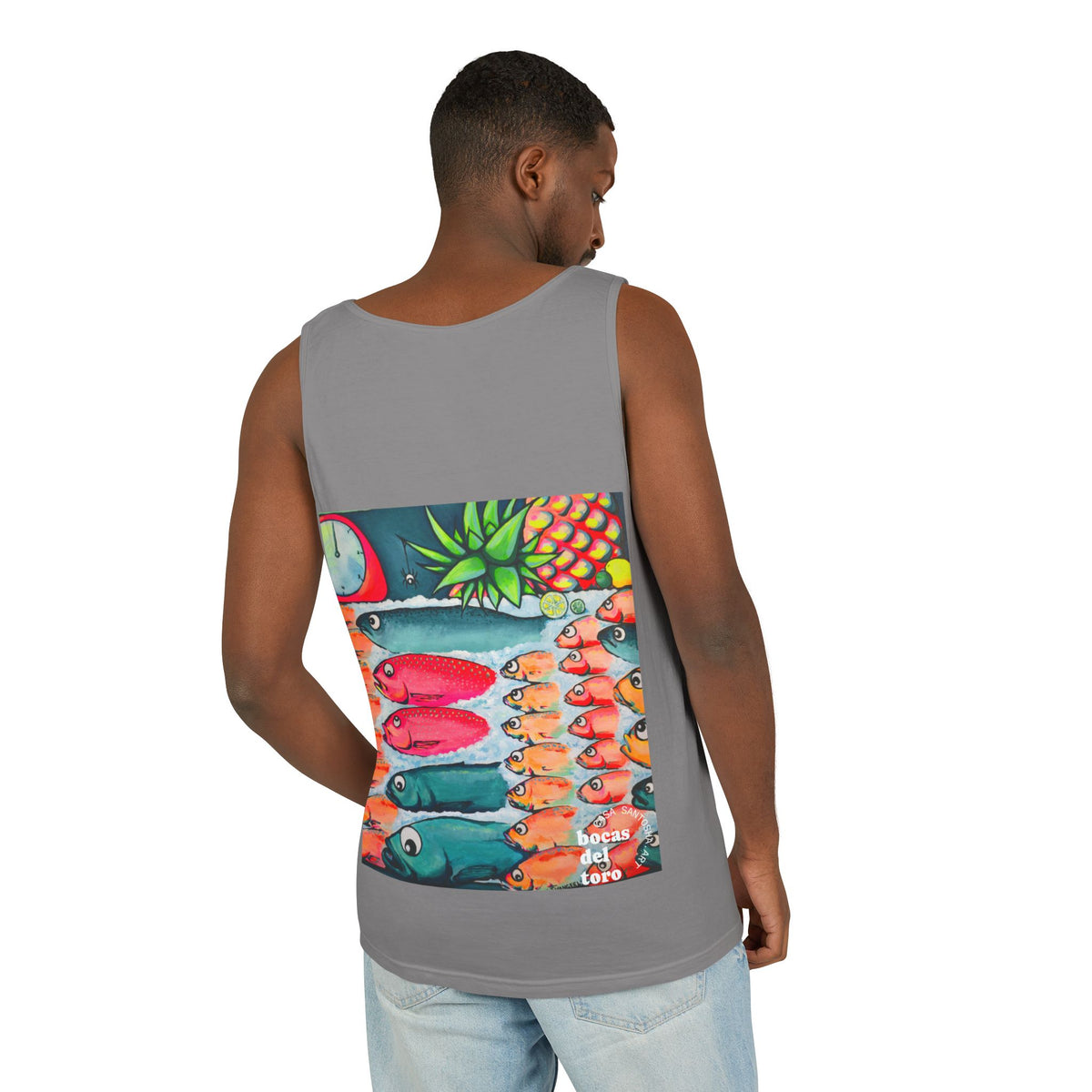 Unisex Neon Cabo Fish Market Tank Top