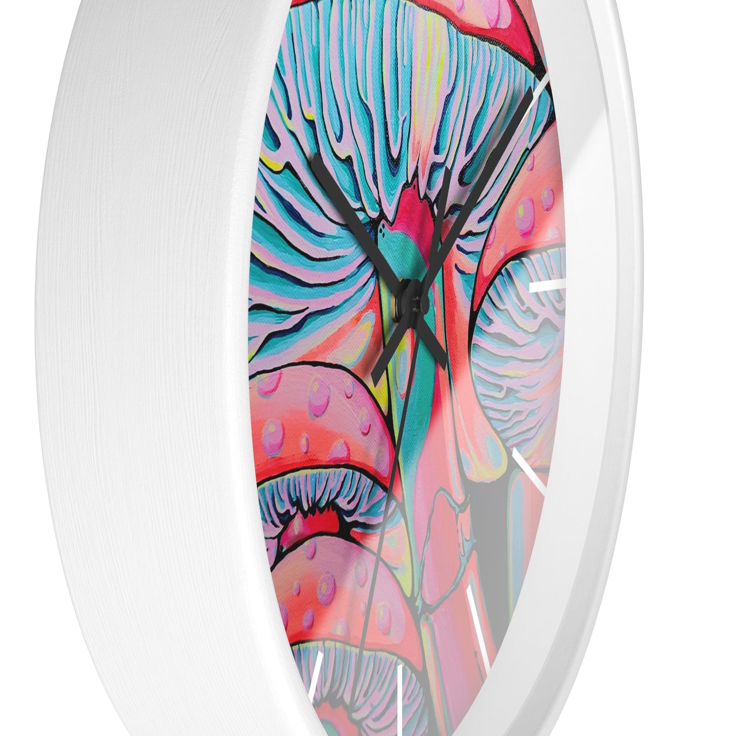 Trippy Mushrooms Pop Art Wall Clock