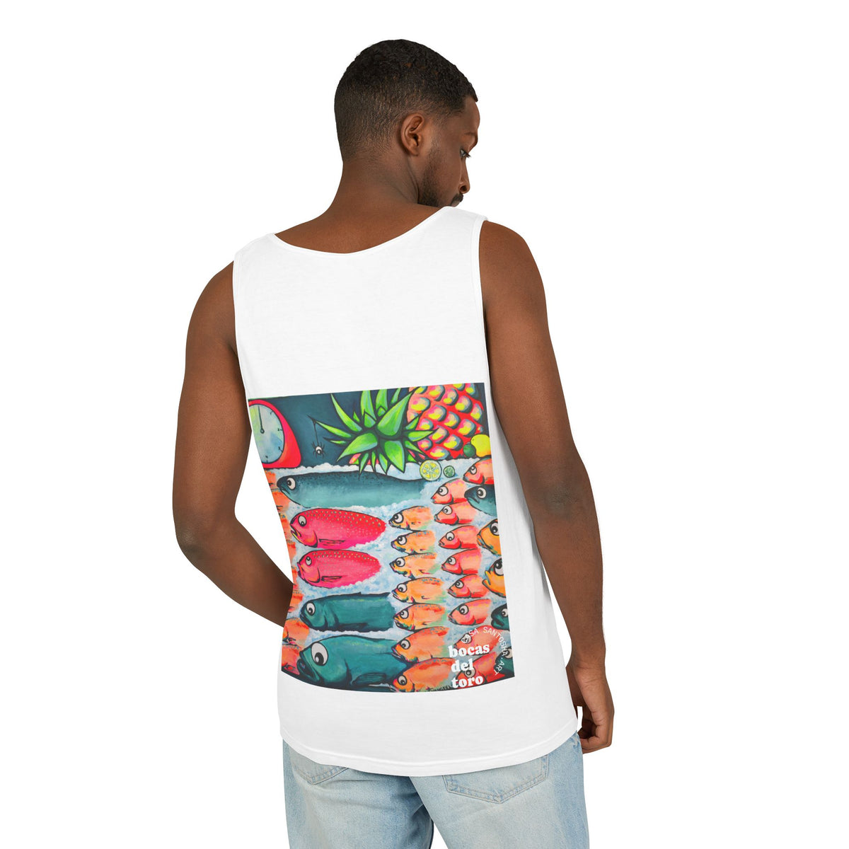 Unisex Neon Cabo Fish Market Tank Top