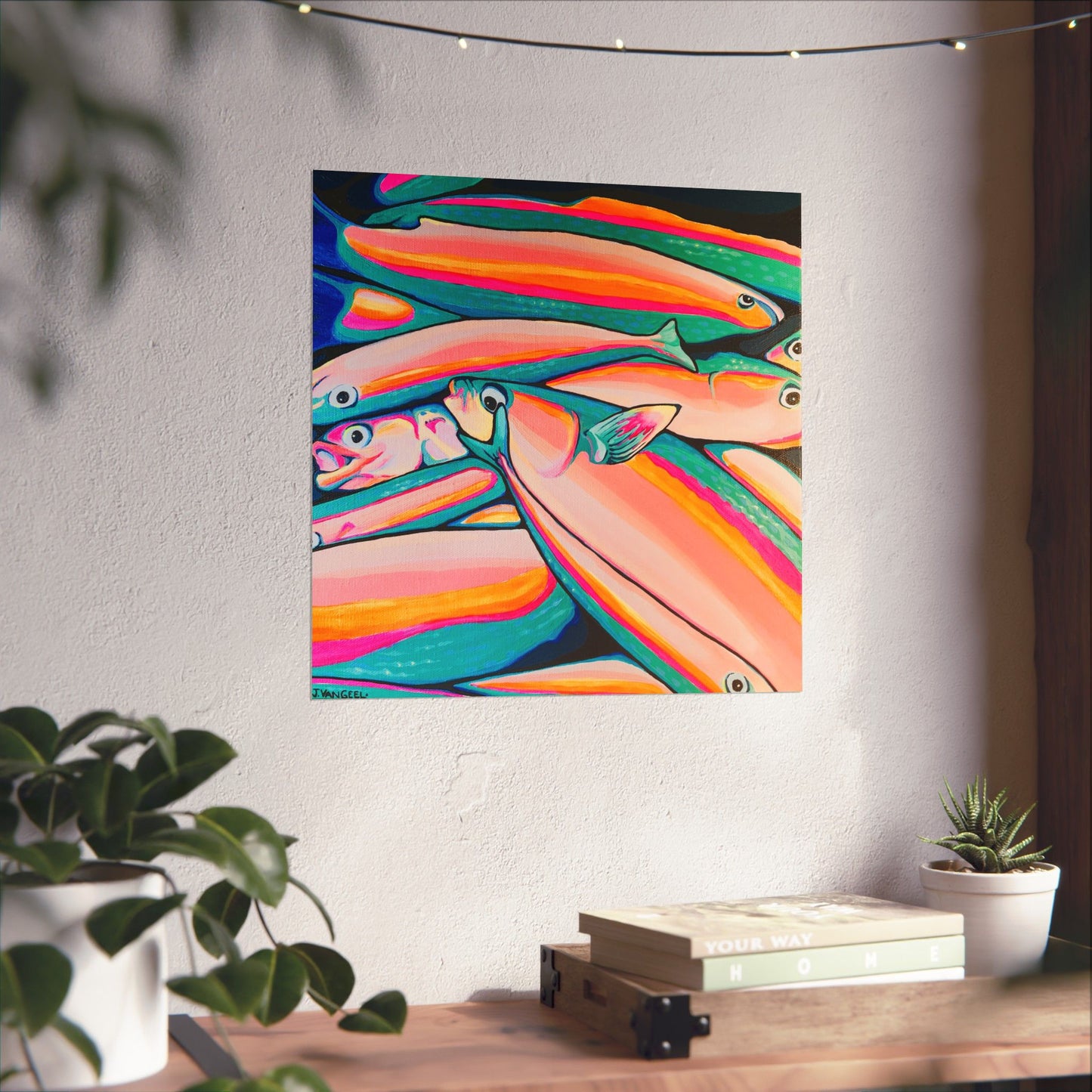 Neon Fish Giclée Art Poster