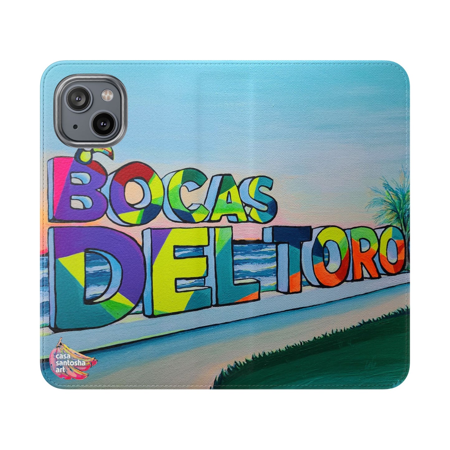 Bocas Del Toro Sign Flip Phone Case – Wallet Cover with Card Slots