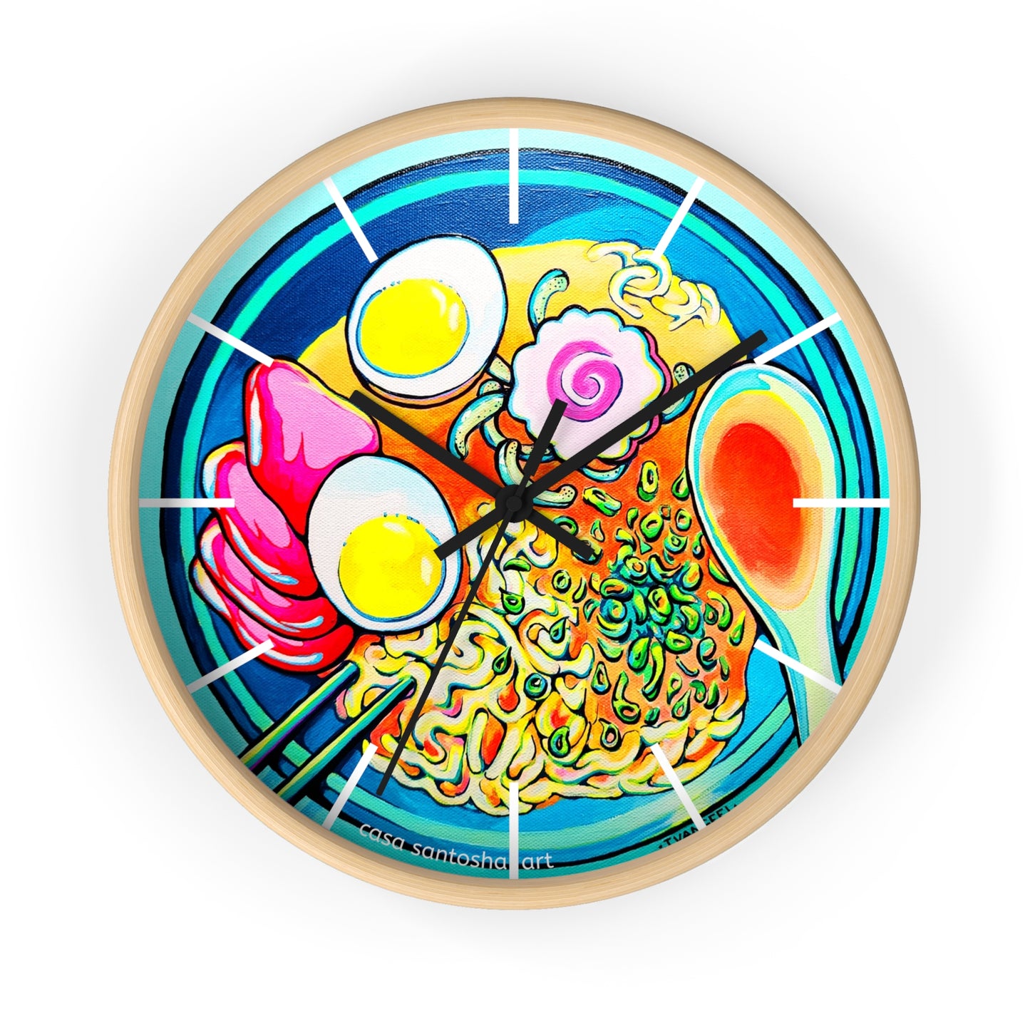 Neon Ramen Pop Art Wall Clock