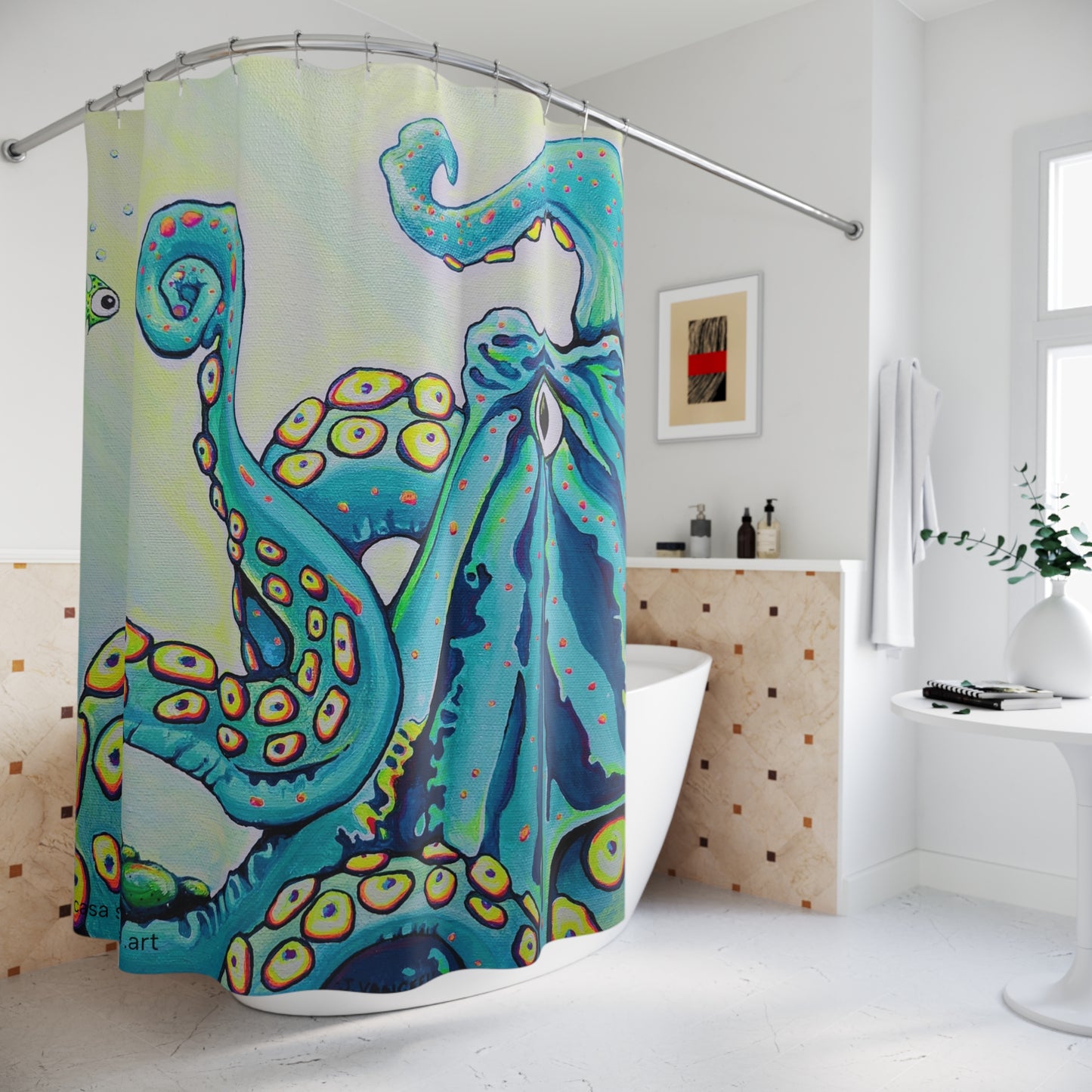 Cyclops Octopus Pop Art Shower Curtain
