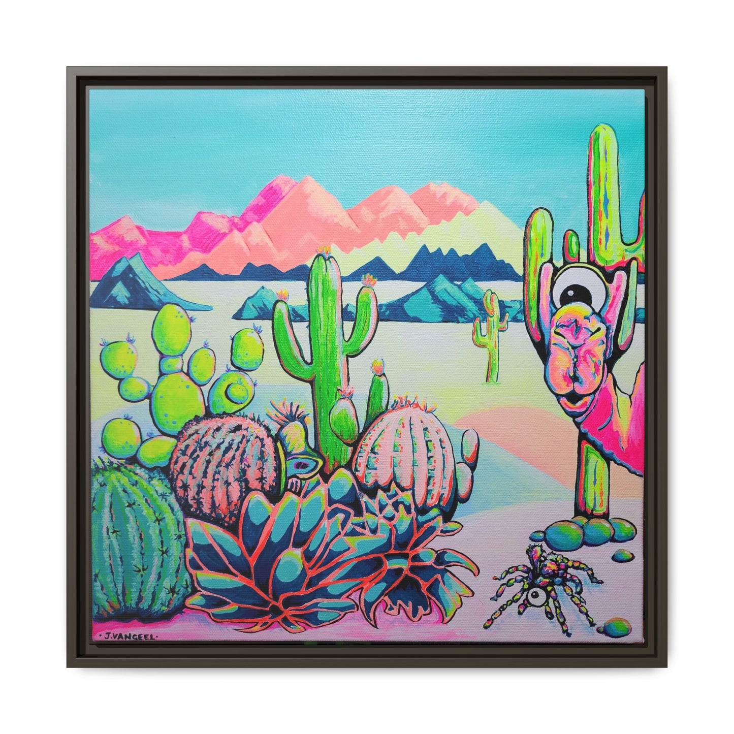 Framed Cyclops Camel Canvas Print