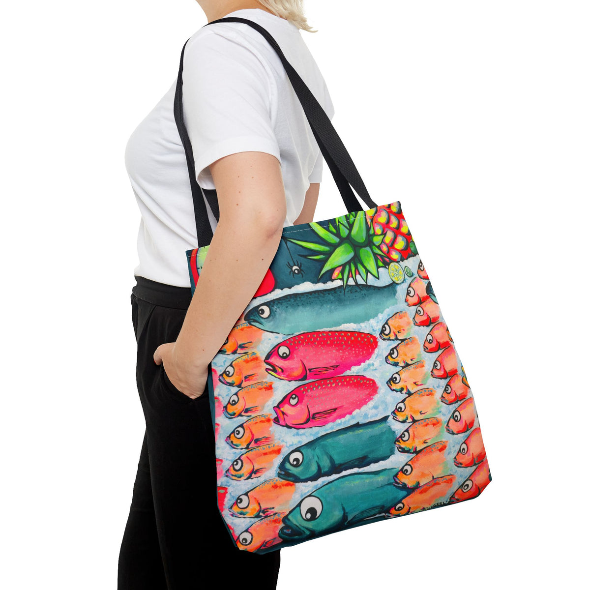 Neon Cabo Fish Market Day Tote