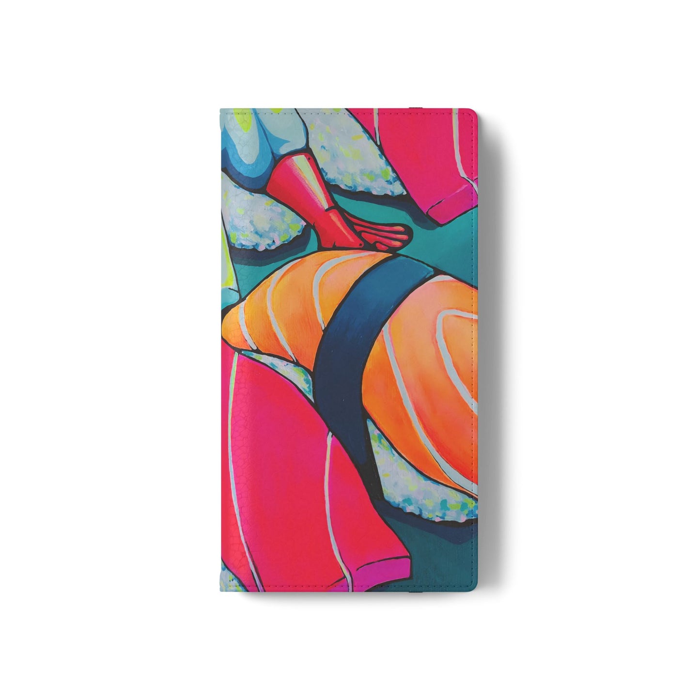 Étui portefeuille pour téléphone à clapet Neon Sushi avec porte-cartes