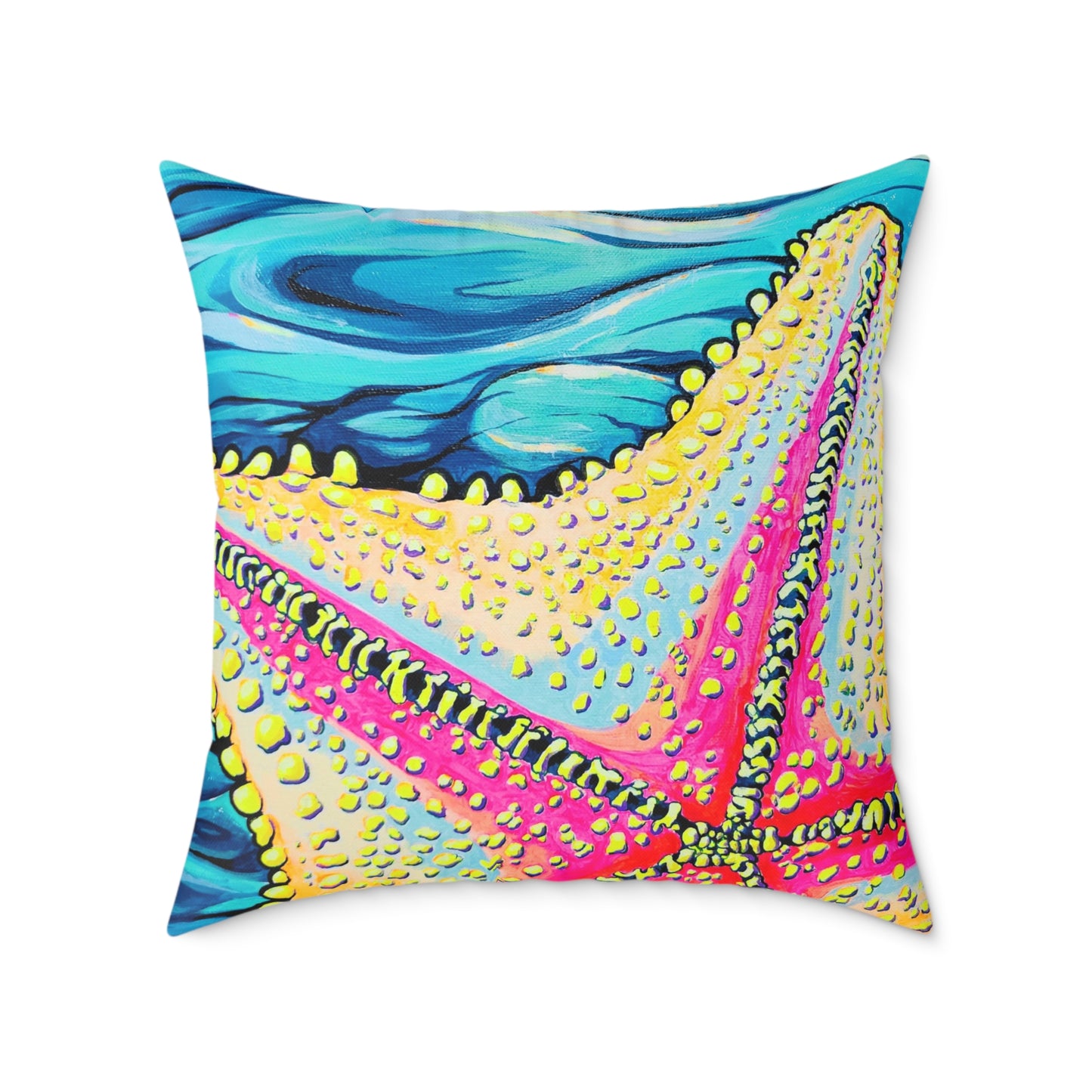 Starfish Beach Bocas Art Canvas Decorative Pillow
