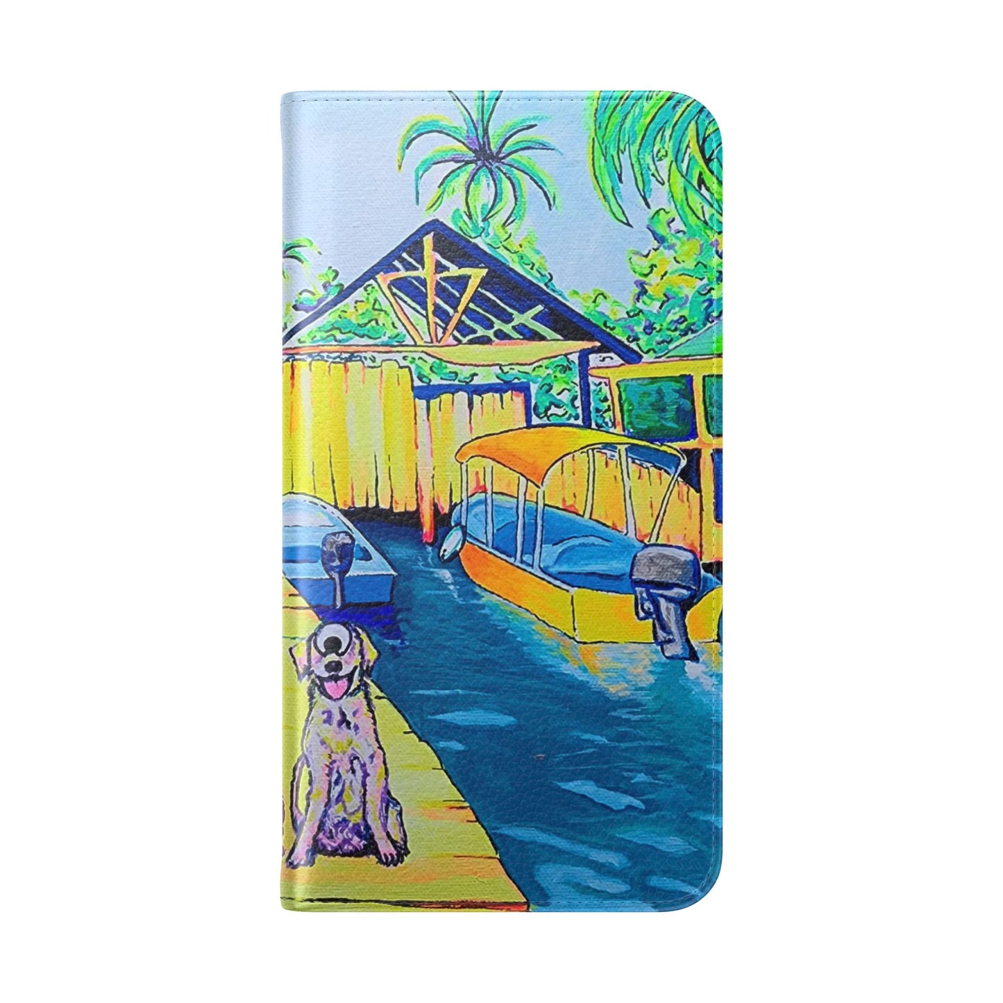 Cyclops Cat and Dog in Bocas Flip Phone Case – Wallet Cover with Card Slots