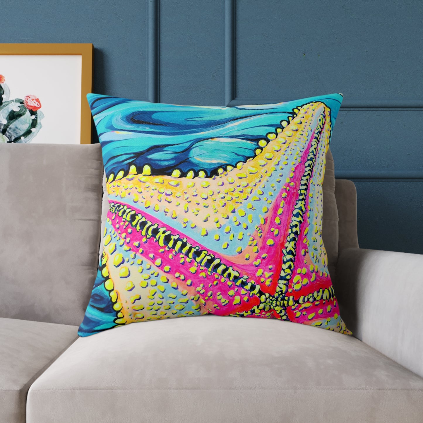 Starfish Beach Bocas Art Canvas Decorative Pillow