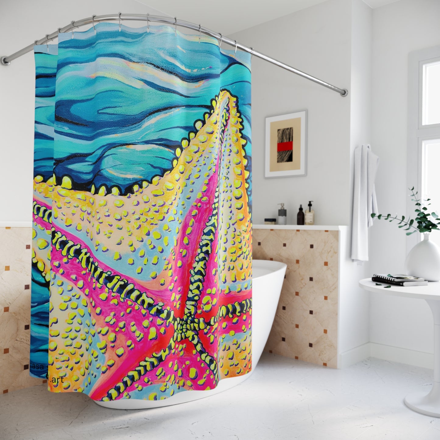 Starfish Beach Bocas Pop Art Shower Curtain