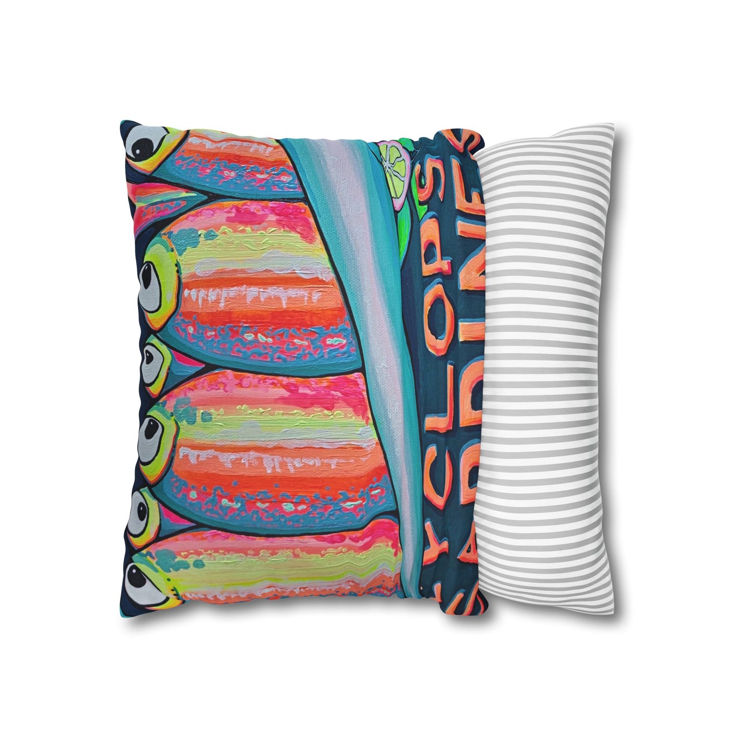 Neon Sardines Pillowcase, Cover Only