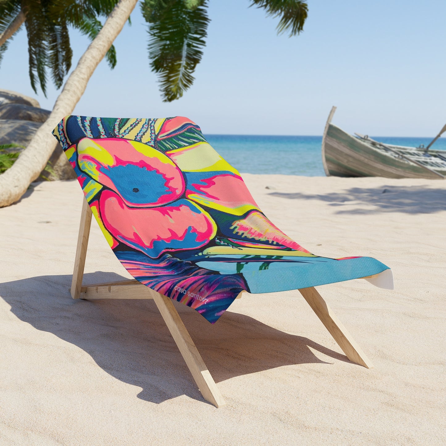 Neon Coconuts Beach Towel for Summer Fun and Vacation Essentials