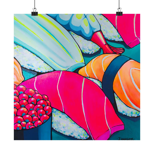 Affiche d'art Giclée Sushi Néon