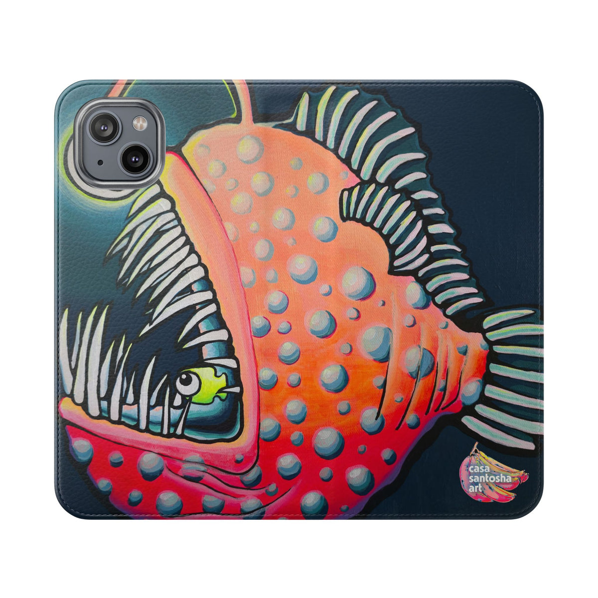 Cyclops Anglerfish Flip Phone Case – Wallet Cover with Card Slots