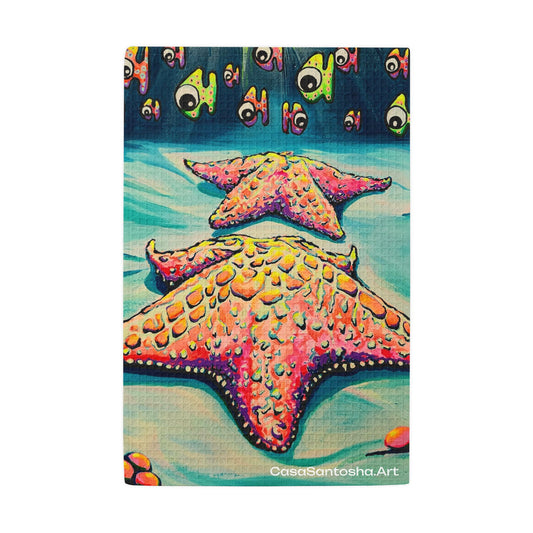 Cyclops Starfish Waffle Weave Kitchen Hand Towel