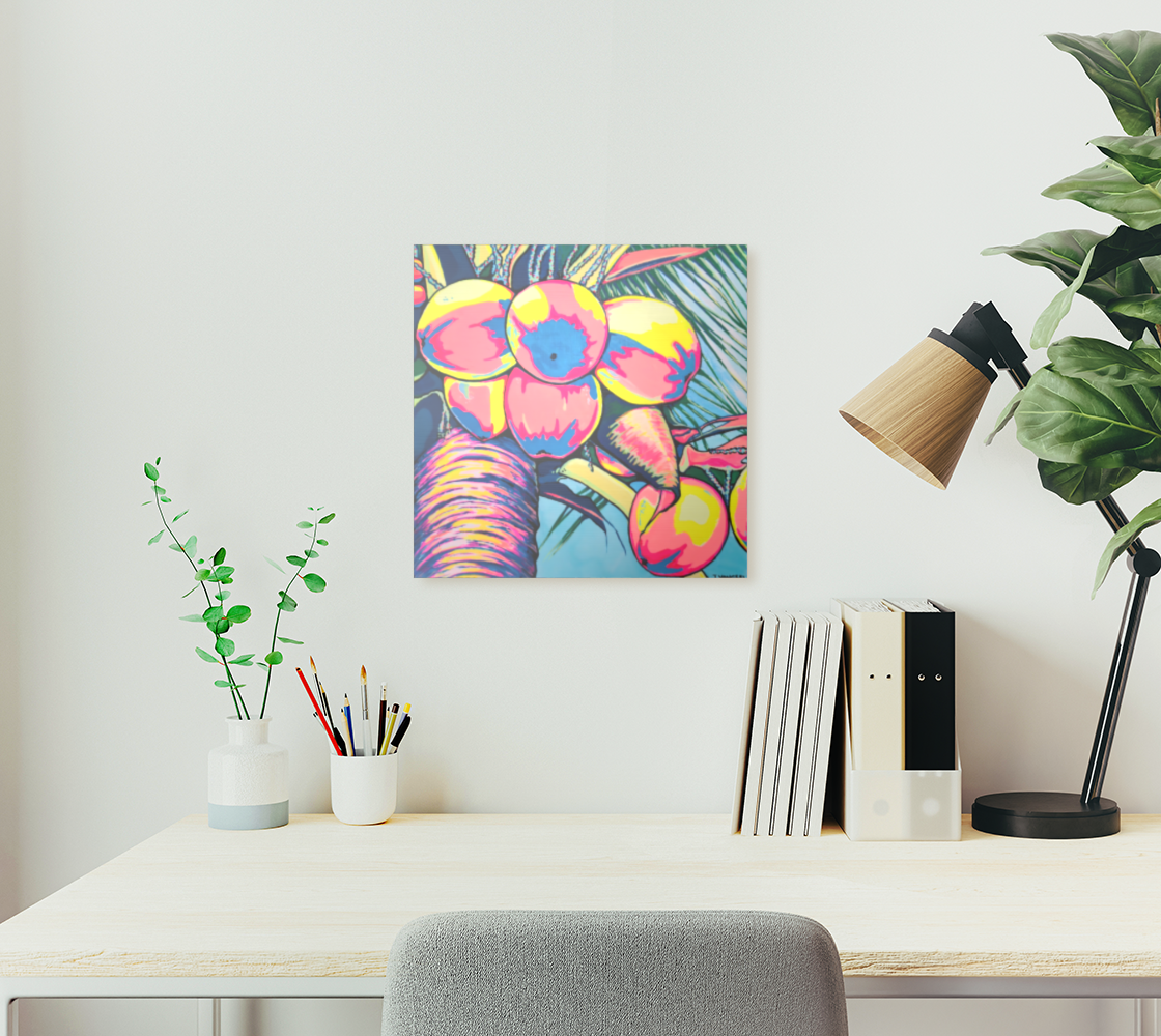 Neon Coconuts Aluminum Wall Art