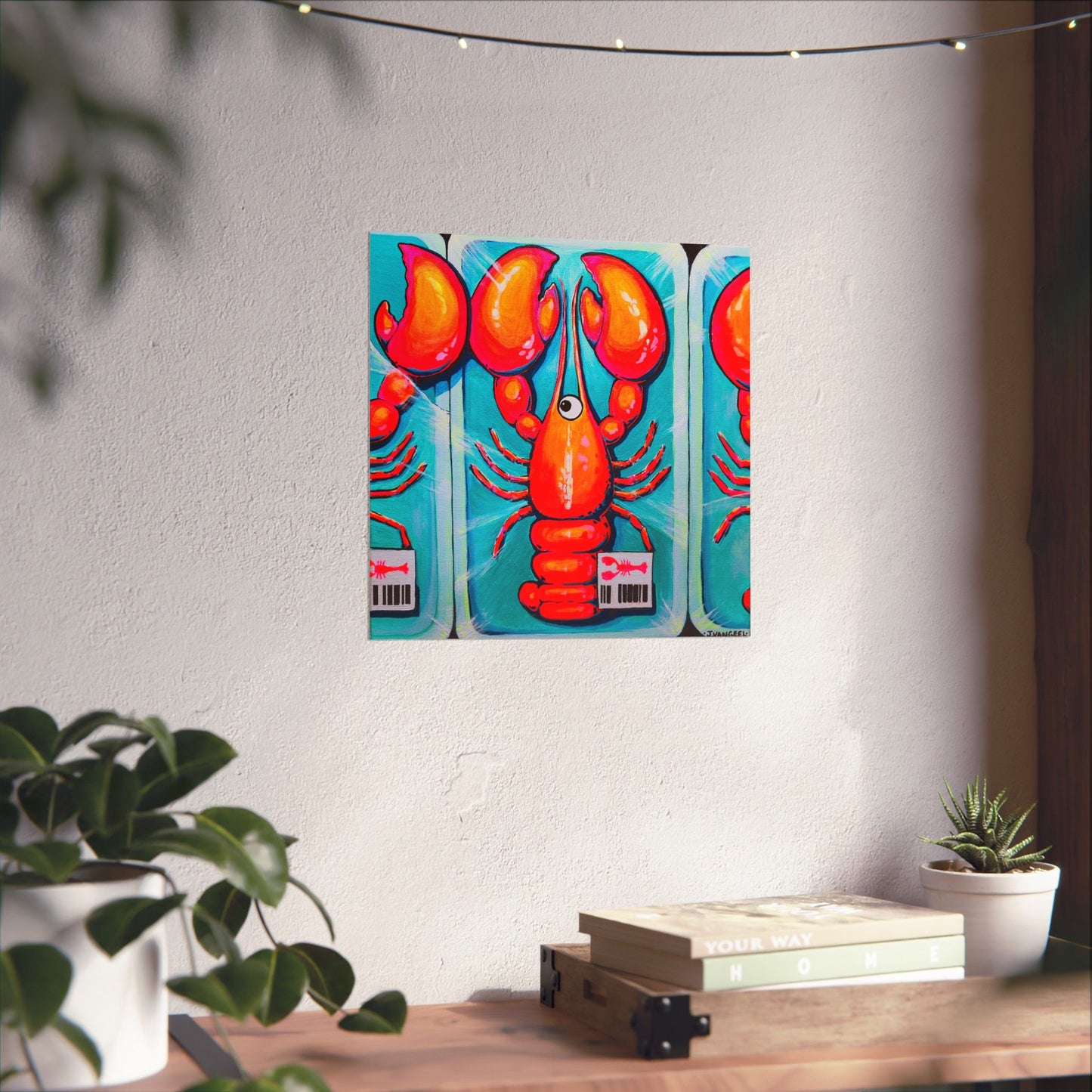 Neon Lobster Giclée Art Poster