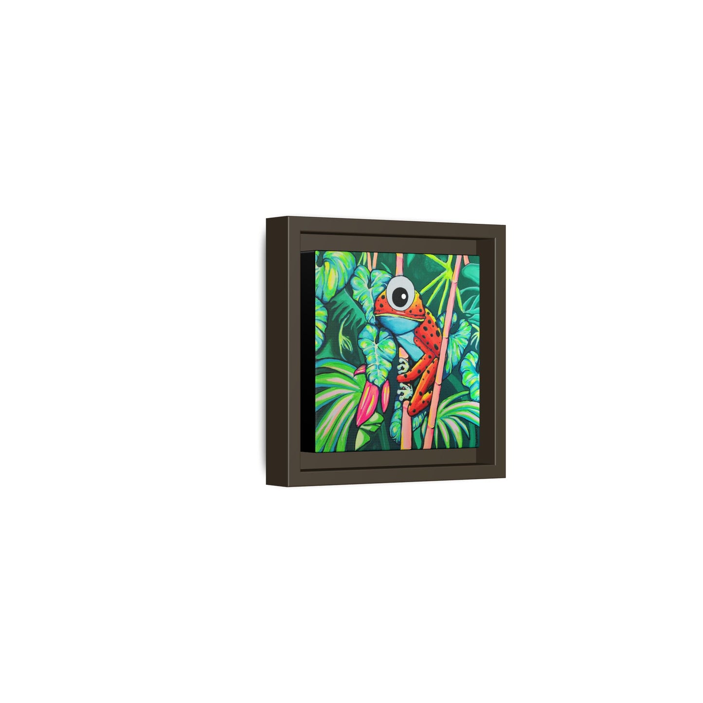 Framed Cyclops Red Frog Canvas Print
