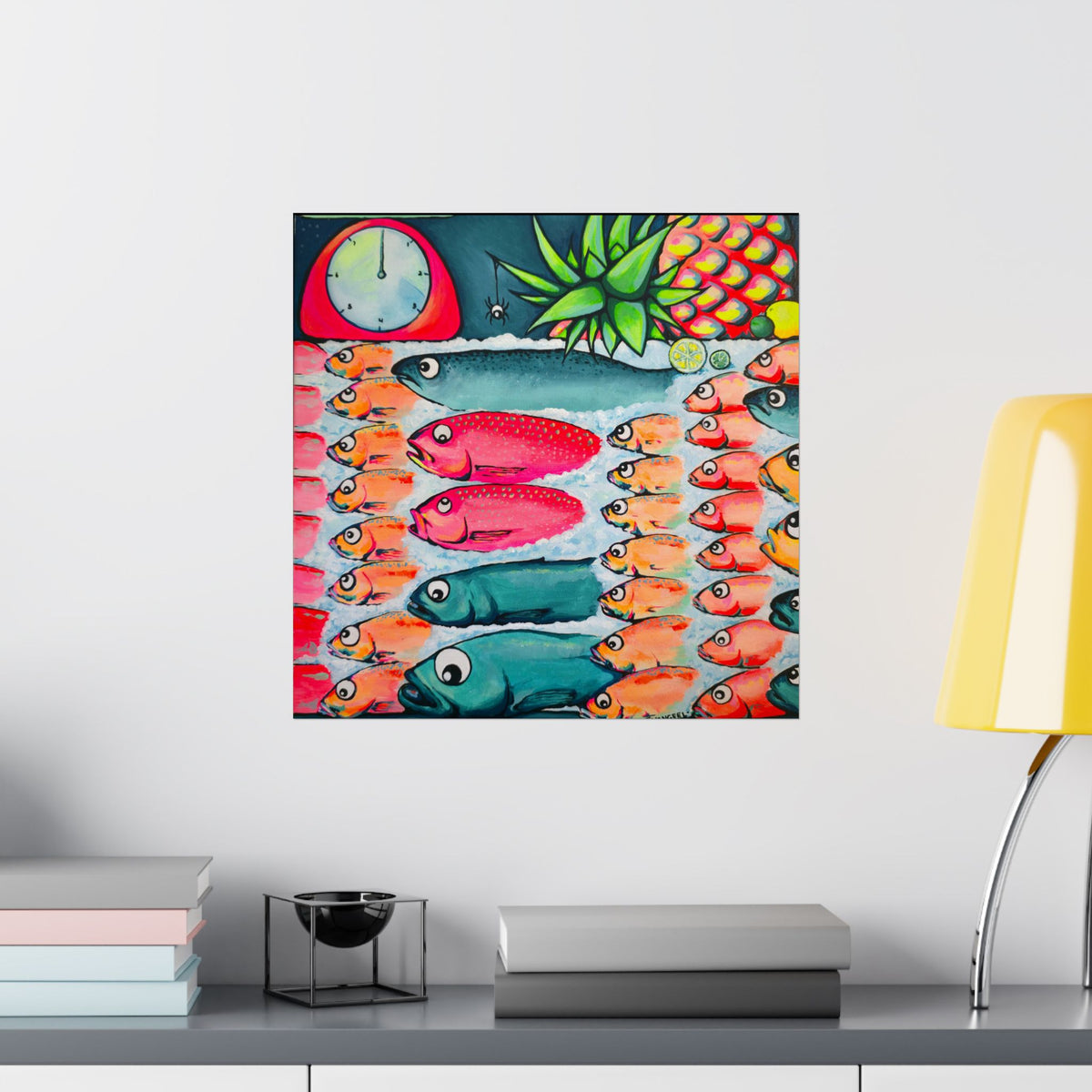 Neon Cabo Fish Market Giclée Art Poster
